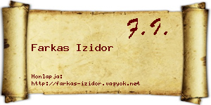 Farkas Izidor névjegykártya